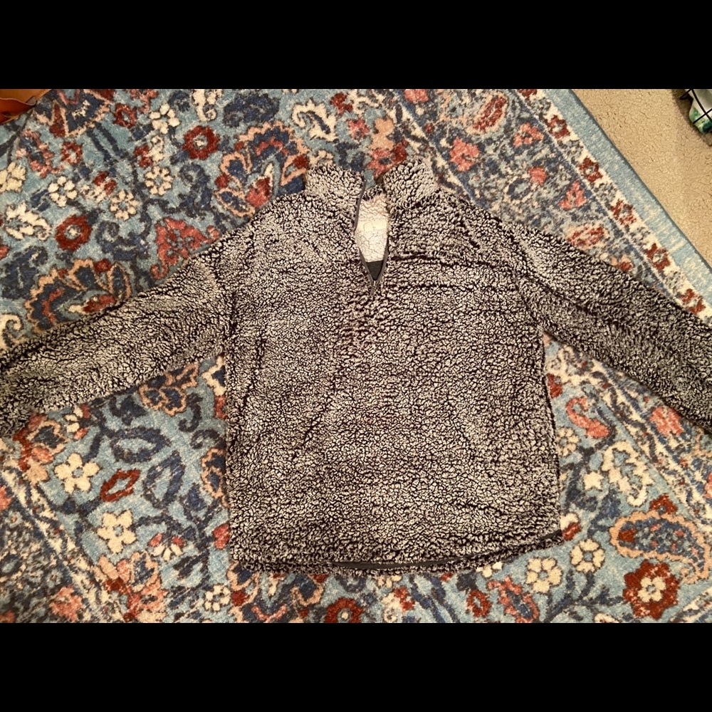 Oversized Sherpa half zip hoodie